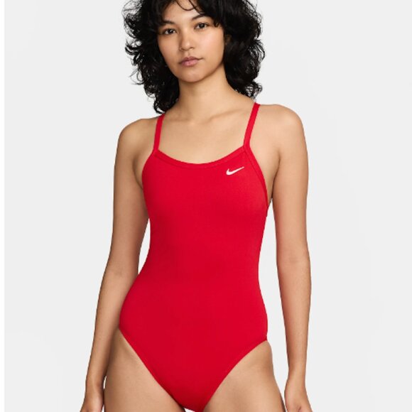 Nike HydraStrong Racerback One-Piece Swimsuit Red Womens Size 6 /32 NWT - Picture 1 of 5